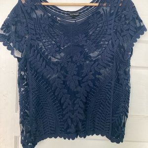 Navy blue express top